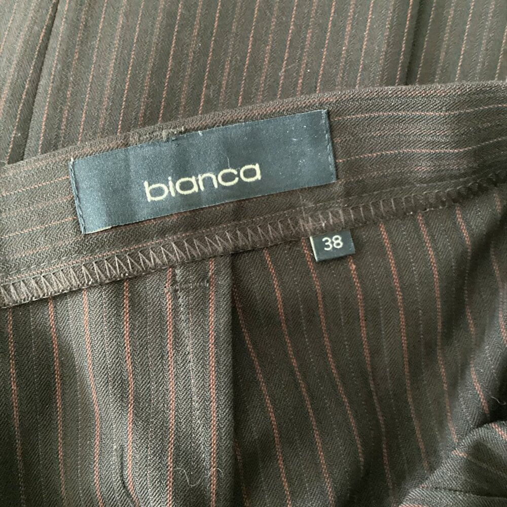 VINTAGE Bianca Washable 2-Piece Pant Suit in Pinstripe Fabric, Size 8, Black/red - Picture 12 of 16